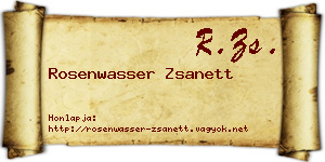 Rosenwasser Zsanett névjegykártya